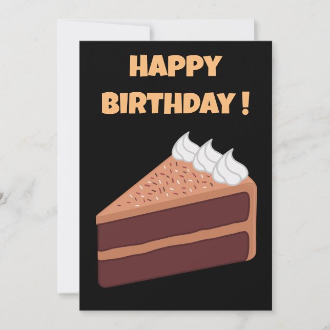 Grattis på födelsedagen Delicious Chocolate Cake Inbjudningar (Framsida)