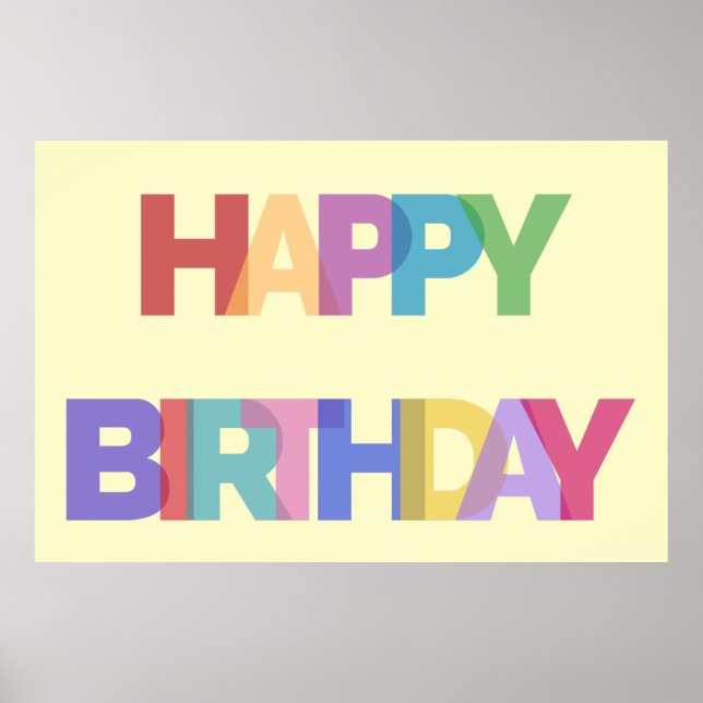 Grattis på födelsedagen-design i glada färger poster (Framsidan)