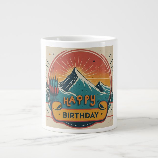 Grattis på födelsedagen Design Jumbo Mugg (Framsidan)