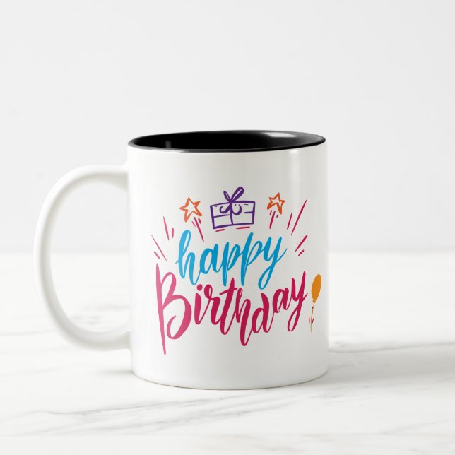 Grattis på födelsedagen Design Två-Tonad Mugg (Vänster)