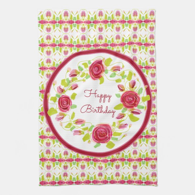 Grattis på födelsedagen Designad Kökshandduk (Vertikal)