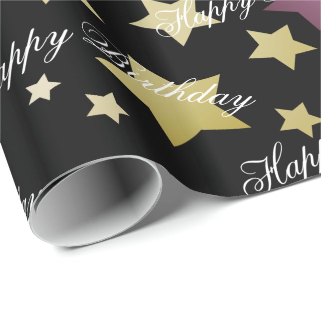 Grattis på födelsedagen Designer Gift-Wrap Presentpapper (Rullad Hörn)