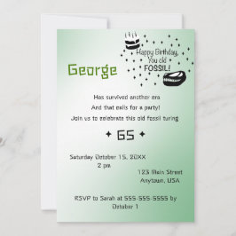Grattis på födelsedagen din gamla fossila inbjudan