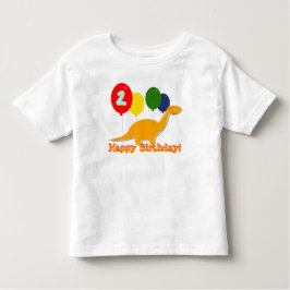 Grattis på födelsedagen Dinosaur 2 års ballonger T T Shirt