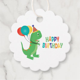 Grattis på födelsedagen Dinosaur Balloons Gåvor Etiketter