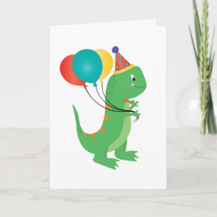 Grattis på födelsedagen Dinosaur Balloons Kort