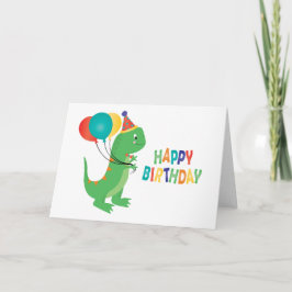 Grattis på födelsedagen Dinosaur Balloons Kort