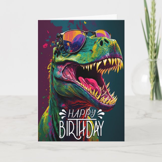 Grattis på födelsedagen Dinosaur Coola Jurassic Kort (Framsida)