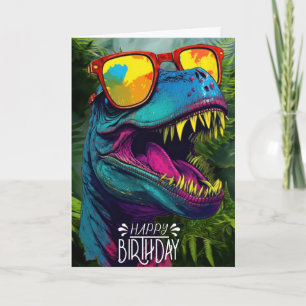 Grattis på födelsedagen Dinosaur Jungle Cute Card Kort