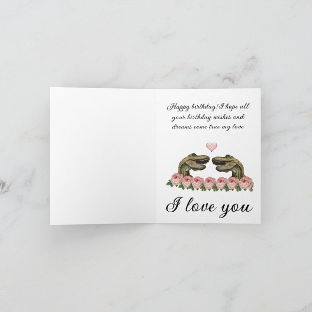 grattis på födelsedagen dinosaur kort (Inuti)