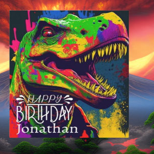 Grattis på födelsedagen Dinosaur-kort Kort