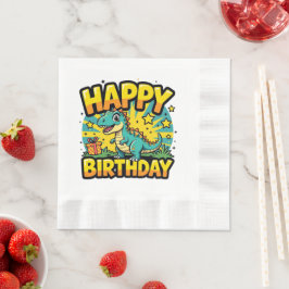 Grattis på födelsedagen Dinosaur Pappersservett