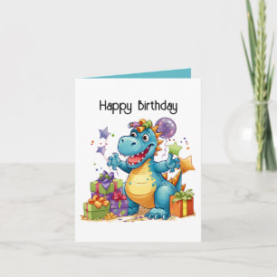 Grattis på födelsedagen Dinosaur-pojkar anpassade Kort