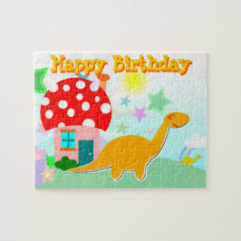 Grattis på födelsedagen Dinosaur Puzzle Pussel