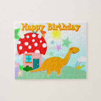 Grattis på födelsedagen Dinosaur Puzzle Pussel