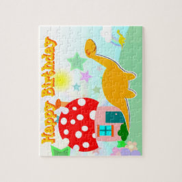 Grattis på födelsedagen Dinosaur Puzzle Pussel