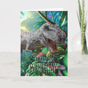 Grattis på födelsedagen Dinosaur stort T Rex-juras Kort