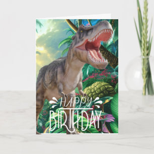 Grattis på födelsedagen Dinosaur T Rex-jurassiskt Kort