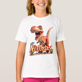 Grattis på födelsedagen Dinosaurie – Barn Dino-fes T Shirt
