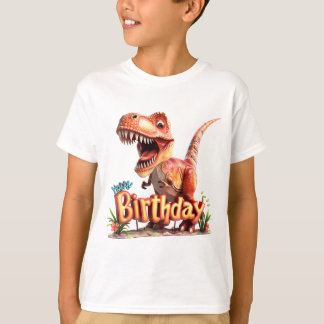 Grattis på födelsedagen Dinosaurie – Barn Dino-fes T Shirt