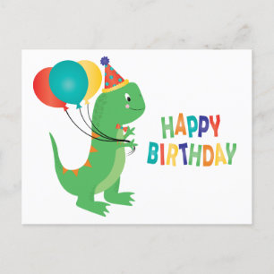 Grattis på födelsedagen Dinosaurieballonger Vykort