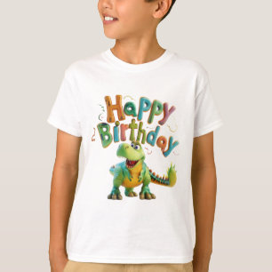 Grattis på födelsedagen Dinosauriehälsning – Söt D T Shirt