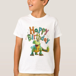 Grattis på födelsedagen Dinosauriehälsning – Söt D T Shirt