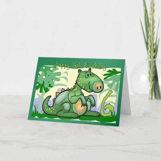 Grattis på födelsedagen-dinosauriekort 6e kort (Framsida)