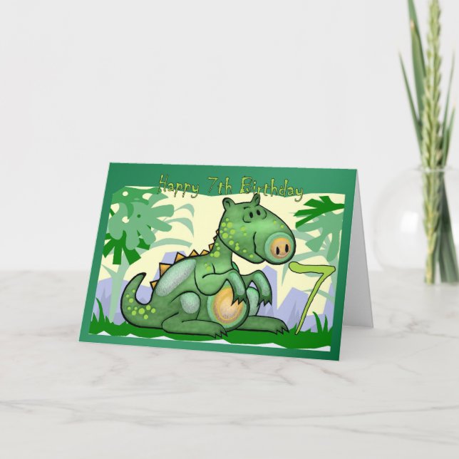 Grattis på födelsedagen-dinosauriekort 7:e kort (Framsida)