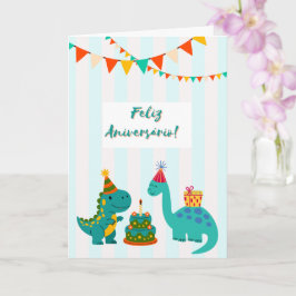 Grattis på födelsedagen Dinosaurkort Kort