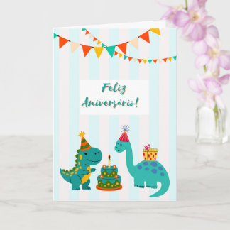 Grattis på födelsedagen Dinosaurkort Kort