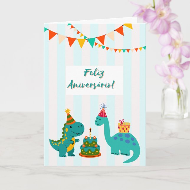 Grattis på födelsedagen Dinosaurkort Kort (Orkide)