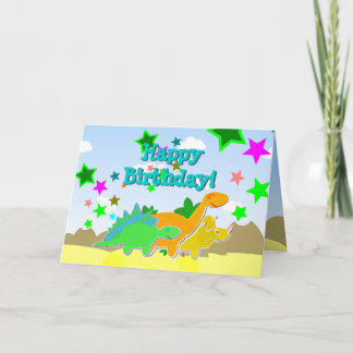 Grattis på födelsedagen Dinosaurs-kort Kort