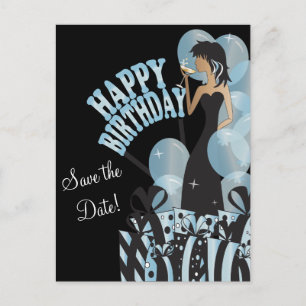 Grattis på födelsedagen Diva Girl DIY NAMN Aqu Meddelande Vykort