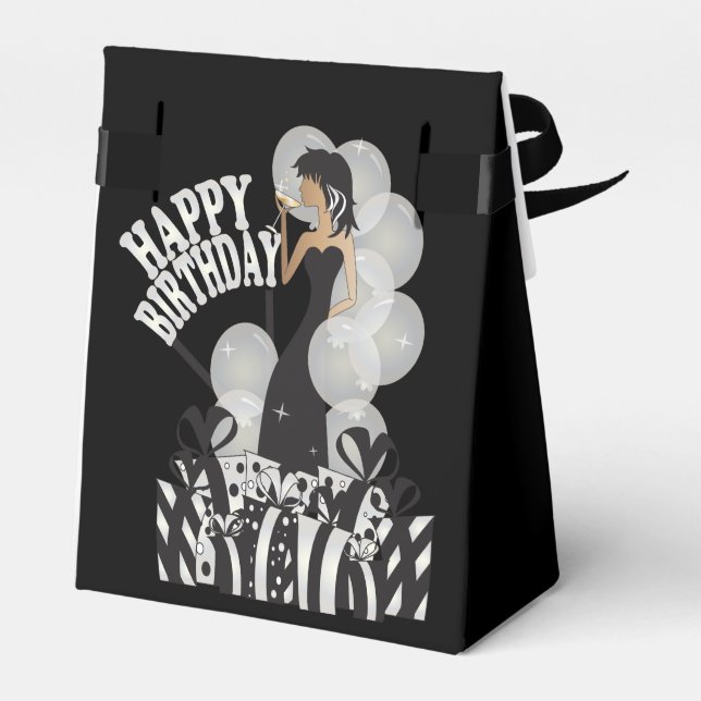 Grattis på födelsedagen Diva Girl | DIY NAMN | Vit Presentaskar (Baksidan Sidan)