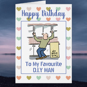 Grattis på födelsedagen DIY Man Hälsningskort