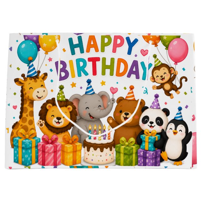 Grattis på födelsedagen Djurpresentpåse (Framsidan)