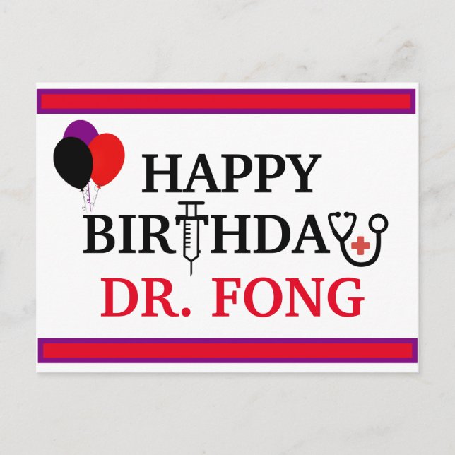 Grattis på födelsedagen - Doktor Hälso- och sjukvå Vykort (Framsida)