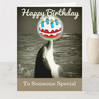 Grattis på födelsedagen Dolphin Art Card Kort