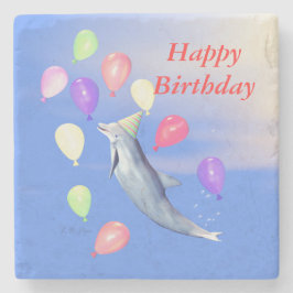 Grattis på födelsedagen Dolphin Underlägg Sten