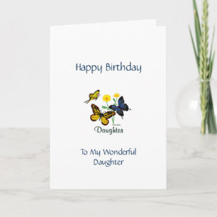 Grattis på födelsedagen dotter - Butterflies Kort