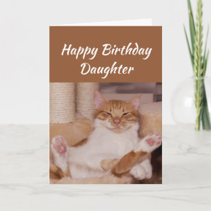 grattis på födelsedagen-dotter Celebrate Funny Cat Kort