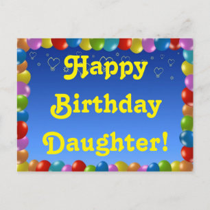 Grattis på födelsedagen-dotter med vykort