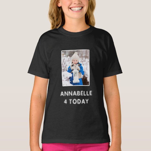 Grattis på födelsedagen dotter Namn och Photo Blac T Shirt (Framsida)