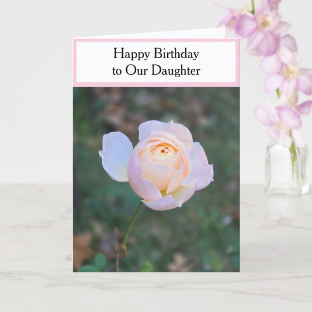 Grattis på födelsedagen Dotter Pastell Rosa Rosor Kort (Orkide)