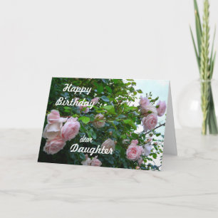 Grattis på födelsedagen-dotter/Rosa ros Kort