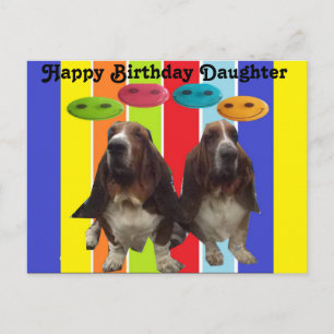 Grattis på födelsedagen-dotterbasset med vykort