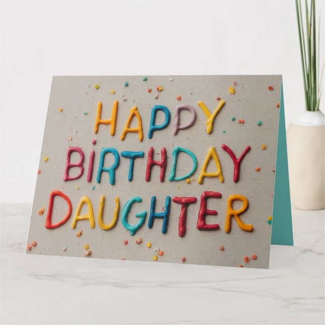 Grattis på födelsedagen-dotterhälsningskort kort (Framsida)