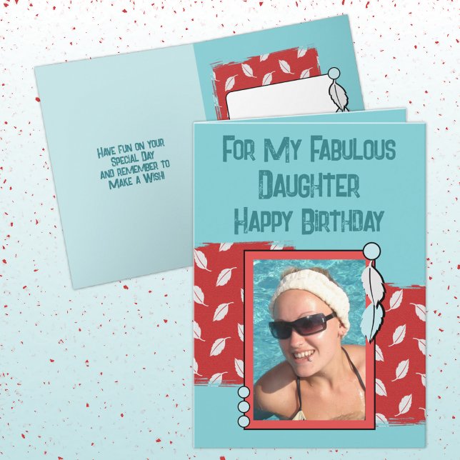 Grattis på födelsedagen dotters grönt red kort (Skapare uppladdad)