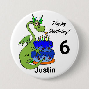 Grattis på födelsedagen Dragon Anpassa Namn Knapp